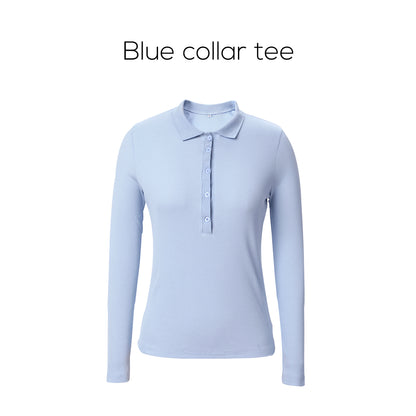 Cotton Blend Turn-Down Collar Top & A-Line Maxi Skirt Set – Modest Casual Fit