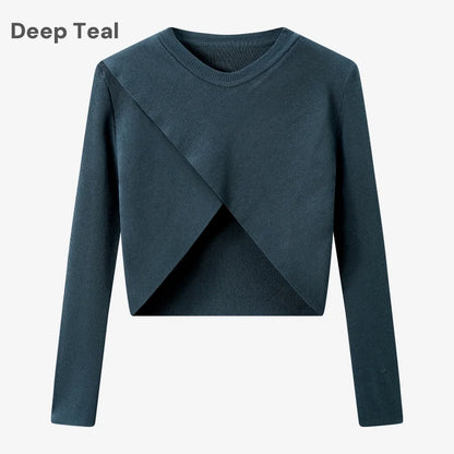 Satin Slip Dress + Knit Cross Top Set (Adjustable Maxi Length)