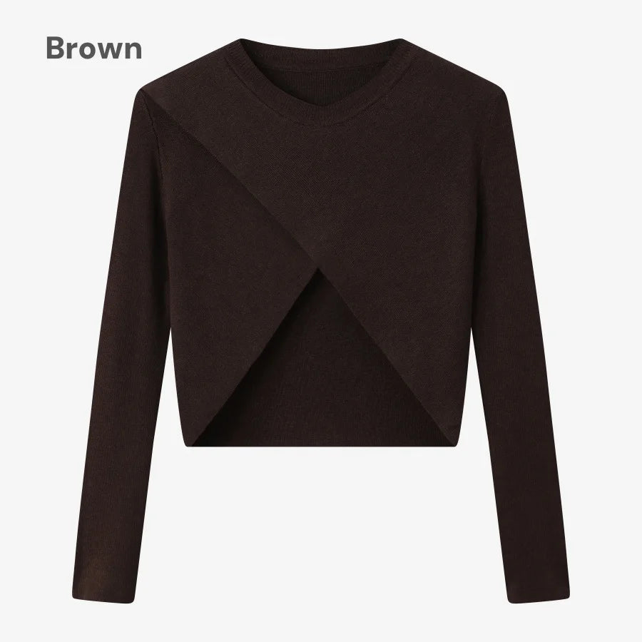 Satin Slip Dress + Knit Cross Top Set (Adjustable Maxi Length)