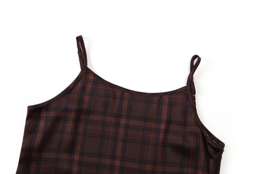 Satin Slip Dress + Knit Cross Top Set (Adjustable Maxi Length)