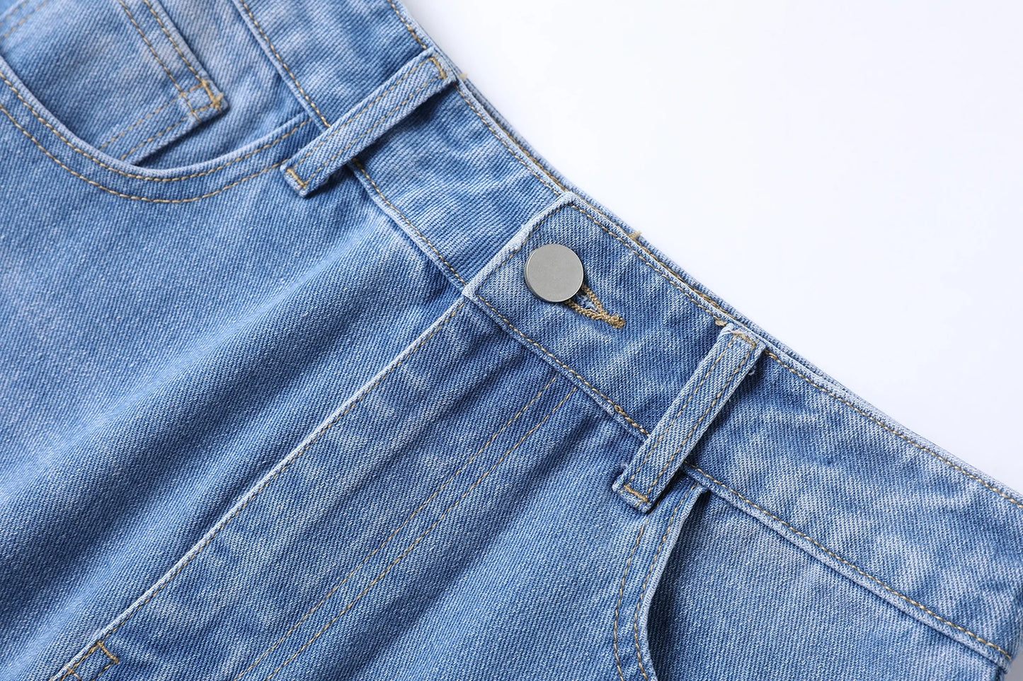 Ribbed Tee & Denim Maxi Skirt Set – Contrast Round Neck Modest Fit