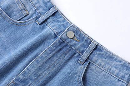 Ribbed Tee & Denim Maxi Skirt Set – Contrast Round Neck Modest Fit