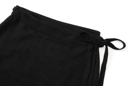 Adjustable Linen Wrap Skirt (Ankle-Length)