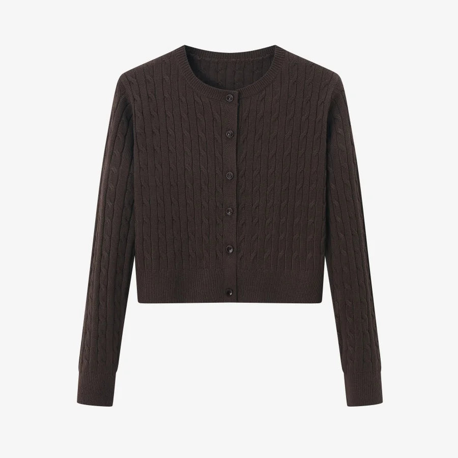 Cable-Knit Cardigan + Ribbed Mockneck Maxi Dress Set