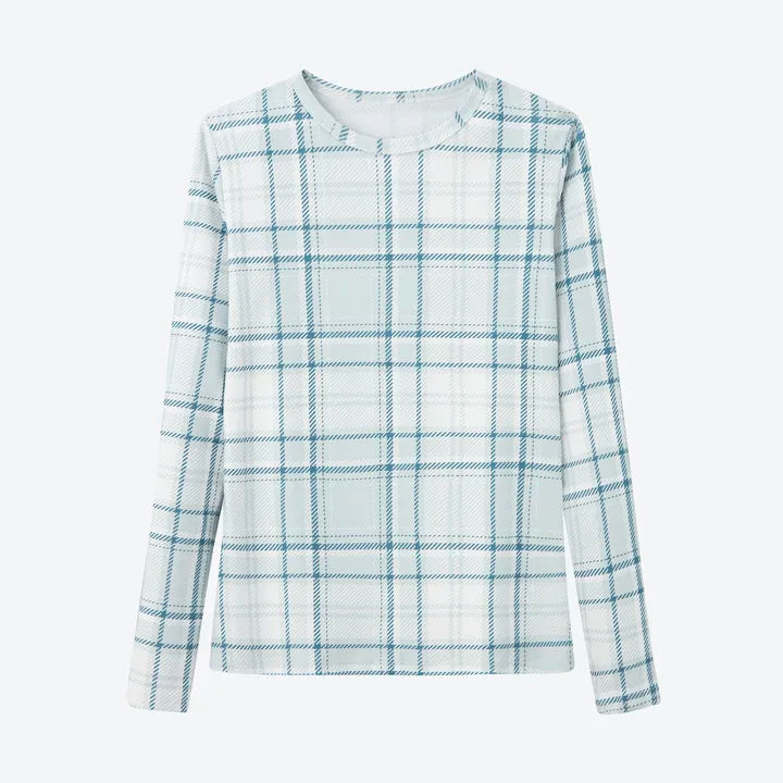 High-Stretch Printed Ribbed Top (Cotton Blend)