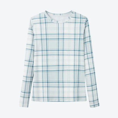 High-Stretch Printed Ribbed Top (Cotton Blend)