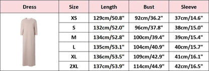 Soft Cotton Maxi Dress – 3/4 Sleeve with Side Pockets