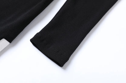 Ribbed Tee & Denim Maxi Skirt Set – Contrast Round Neck Modest Fit