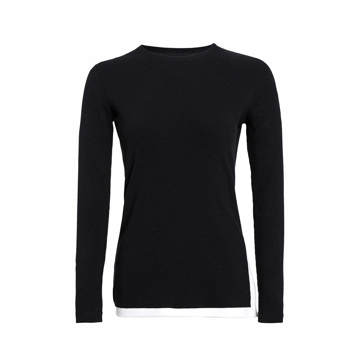 Ribbed Tee & Denim Maxi Skirt Set – Contrast Round Neck Modest Fit