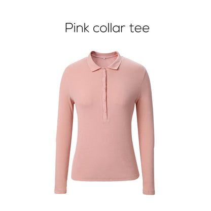 Cotton Blend Turn-Down Collar Top & A-Line Maxi Skirt Set – Modest Casual Fit