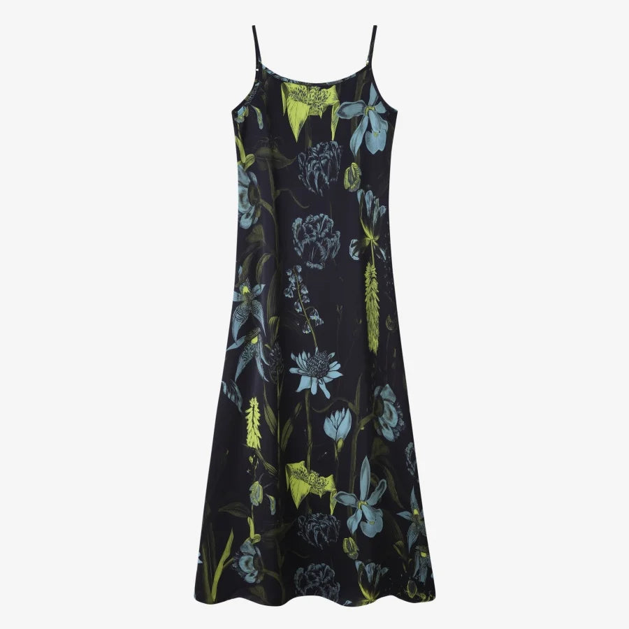 Satin Slip Dress + Knit Cross Top Set (Adjustable Maxi Length)