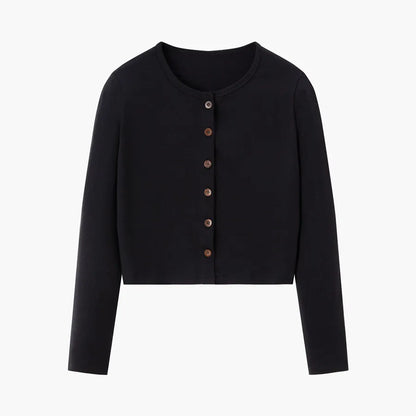 Ribbed Cardigan + Ankle-Length Maxi Dress Set (Natural Fiber Blend)