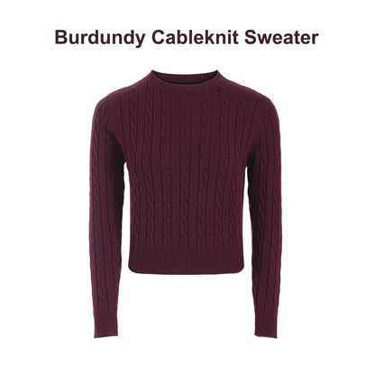 Cableknit Sweater & Satin Maxi Dress Set – Soft Modest Fit