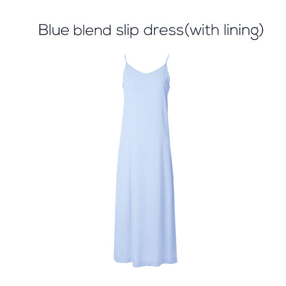 Stripe Blouse & Tencel Slip Dress Set – Modest Two-Piece Spring Fit