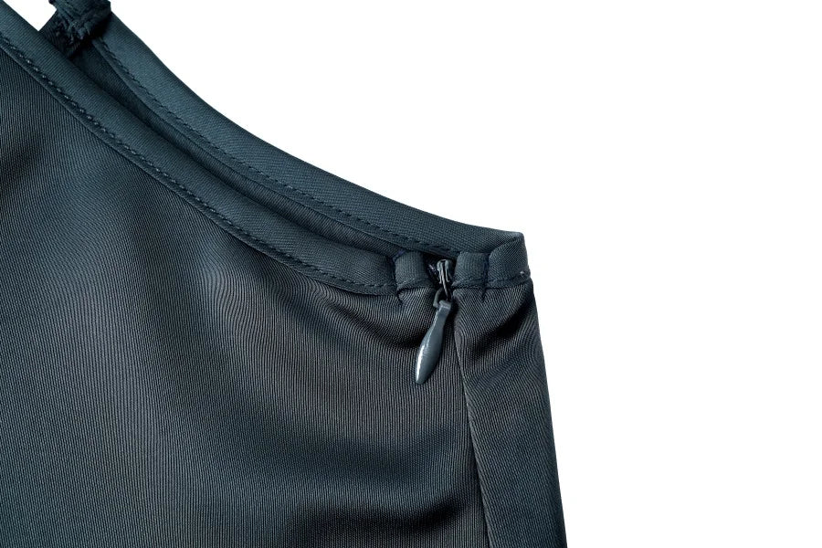 Satin Slip Dress + Knit Cross Top Set (Adjustable Maxi Length)