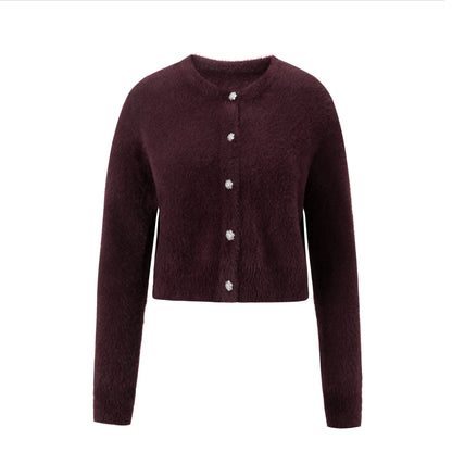 Soft Mohair Knit Cardigan – Classic Button Front