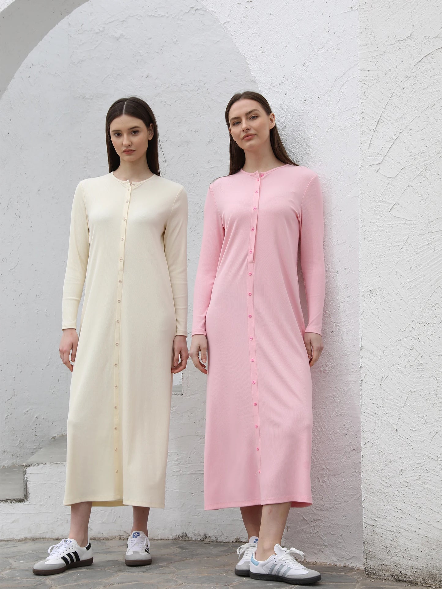 Ribbed Knit Maxi Dress – Soft Stretch Comfort Fit