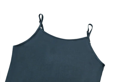 Satin Slip Dress + Knit Cross Top Set (Adjustable Maxi Length)