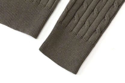 Cable-Knit Cardigan + Ribbed Mockneck Maxi Dress Set