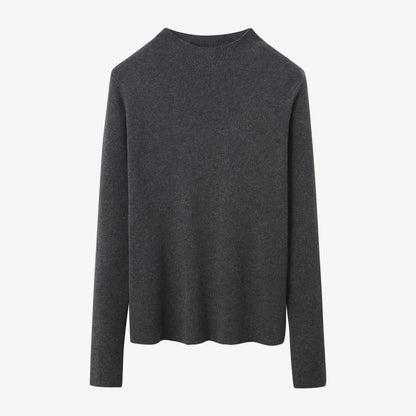 Pinstripe 4-Piece Autumn Set — Slip Dress, Knit Mockneck, Cable Knit, and Pleated Skirt