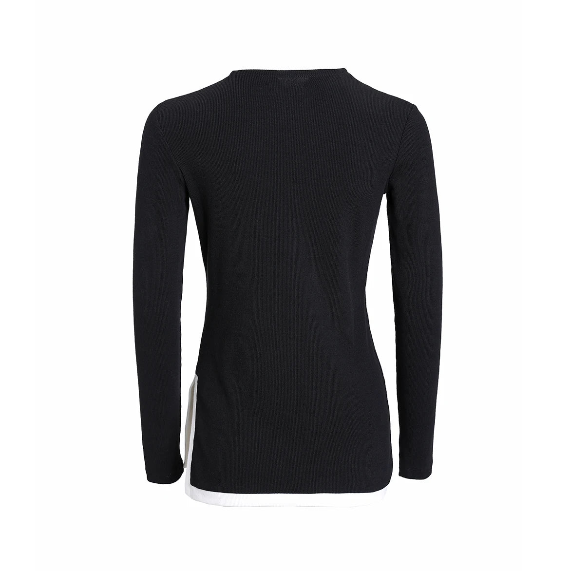 Ribbed Tee & Denim Maxi Skirt Set – Contrast Round Neck Modest Fit