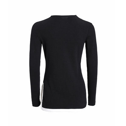 Ribbed Tee & Denim Maxi Skirt Set – Contrast Round Neck Modest Fit