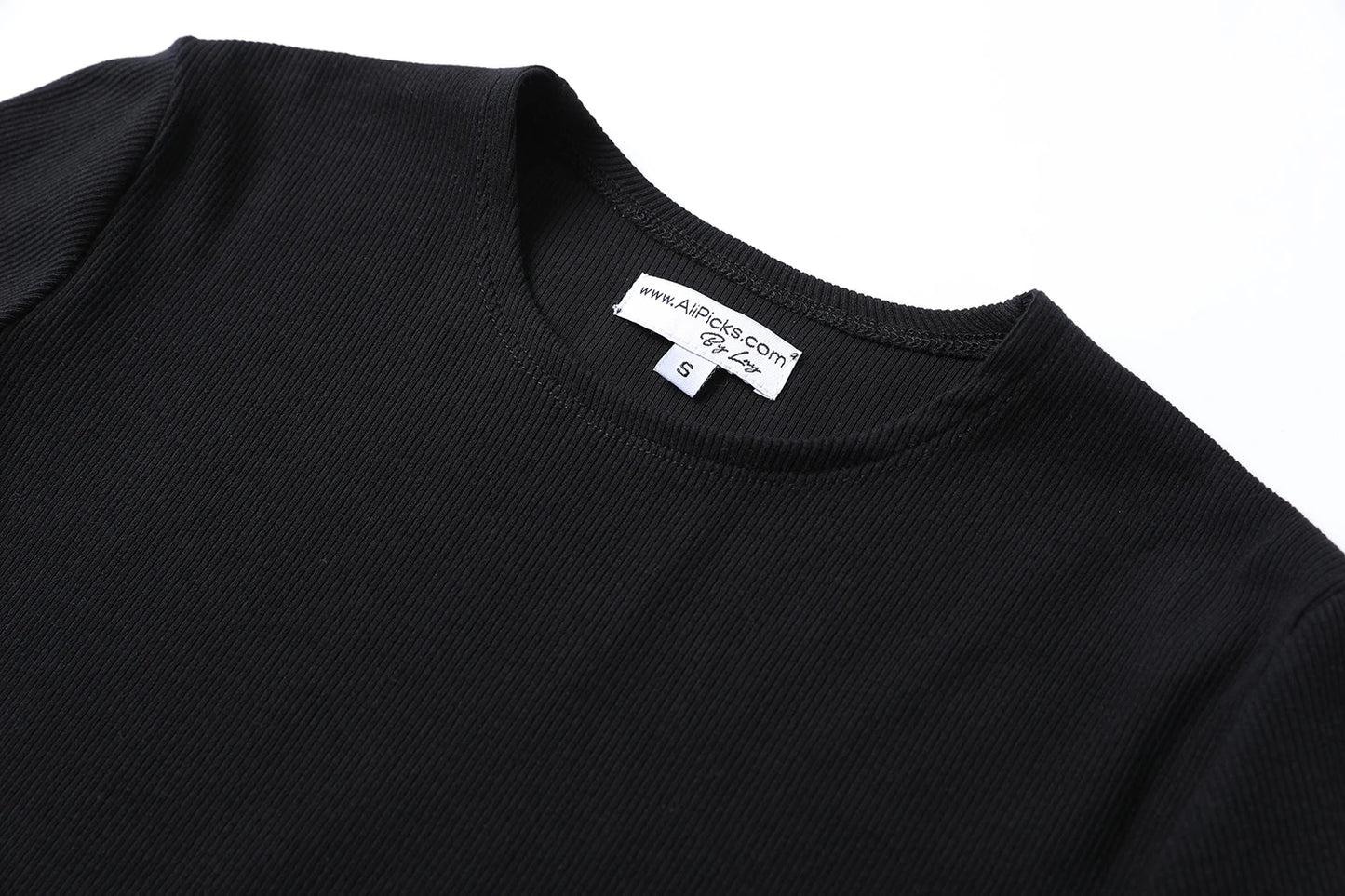 Ribbed Tee & Denim Maxi Skirt Set – Contrast Round Neck Modest Fit