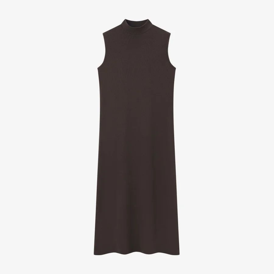 Cable-Knit Cardigan + Ribbed Mockneck Maxi Dress Set