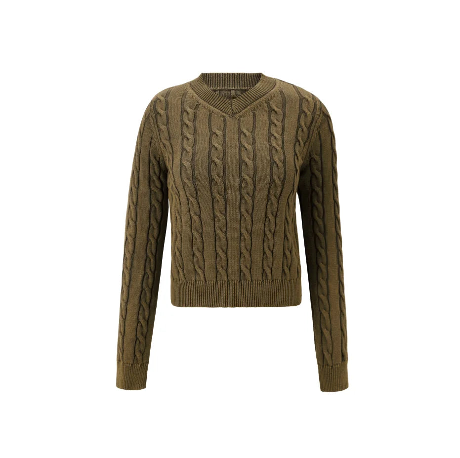 3-Piece Knit Sweater Set – Cable Knit Top + Stretch Skirt + Leather Skirt Option