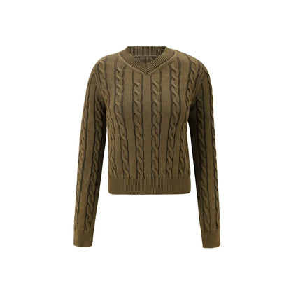 3-Piece Knit Sweater Set – Cable Knit Top + Stretch Skirt + Leather Skirt Option