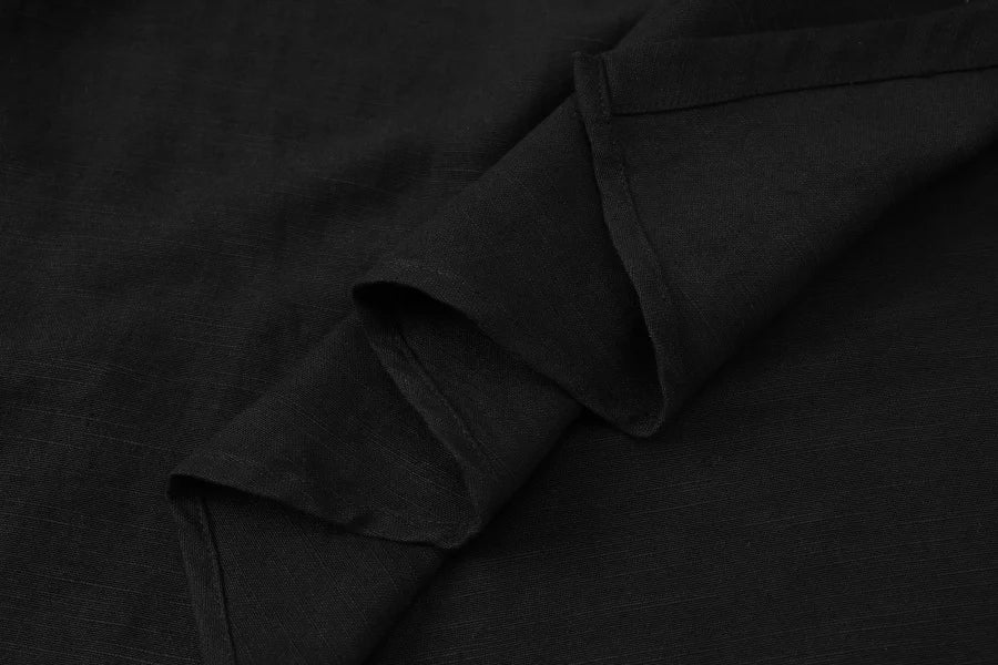 Adjustable Linen Wrap Skirt (Ankle-Length)