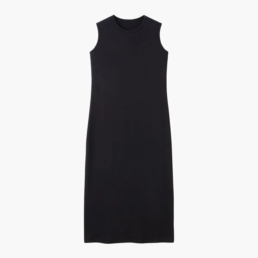 Ribbed Cardigan + Ankle-Length Maxi Dress Set (Natural Fiber Blend)