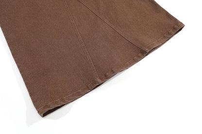 Elastic Denim Maxi Skirt (A-Line Stretch Fit)