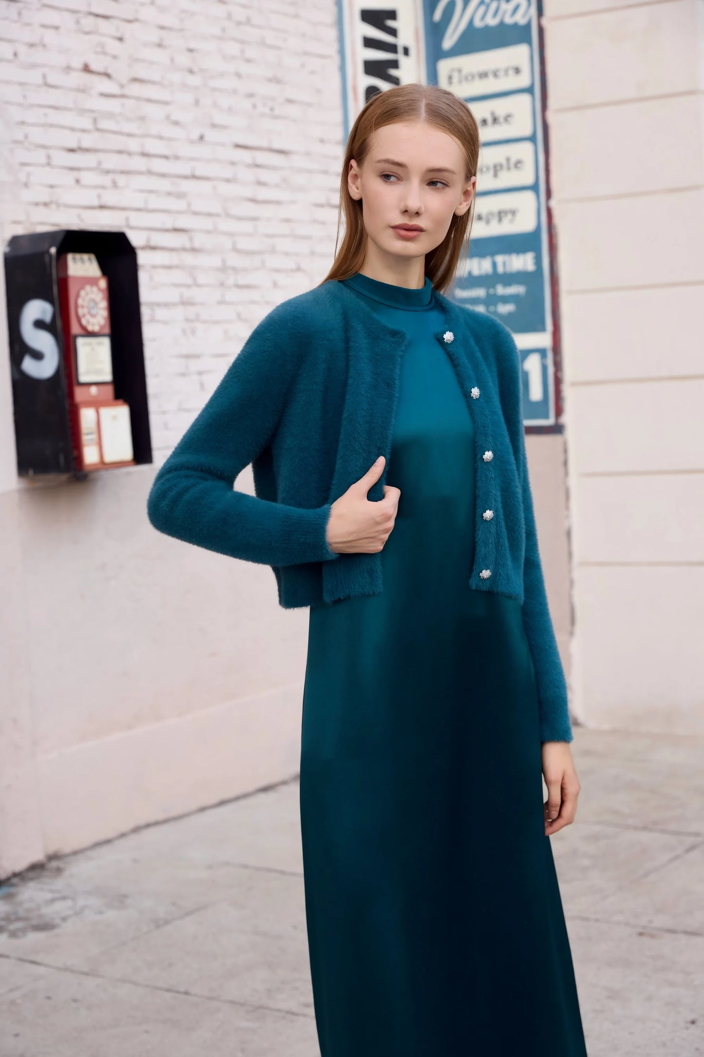 Soft Mohair Knit Cardigan – Classic Button Front