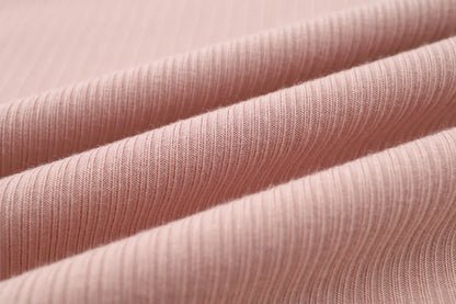 Loose Ribbed V-Neck Top with Batwing Sleeves (High-Stretch Cotton Blend)